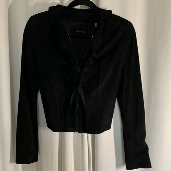 Elie Tahari Suede Cropped Jacket - Picture 2 of 10